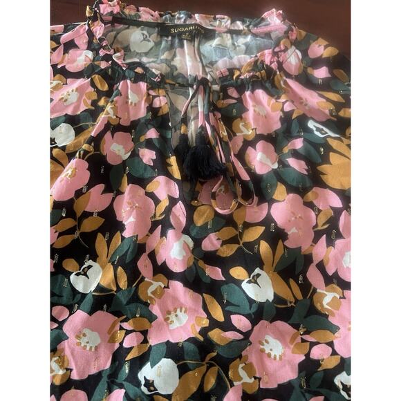 Sugarlips Floral Long Sleeve Blouse Size Small - Picture 3 of 4
